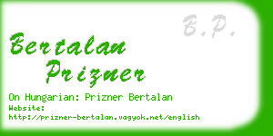 bertalan prizner business card